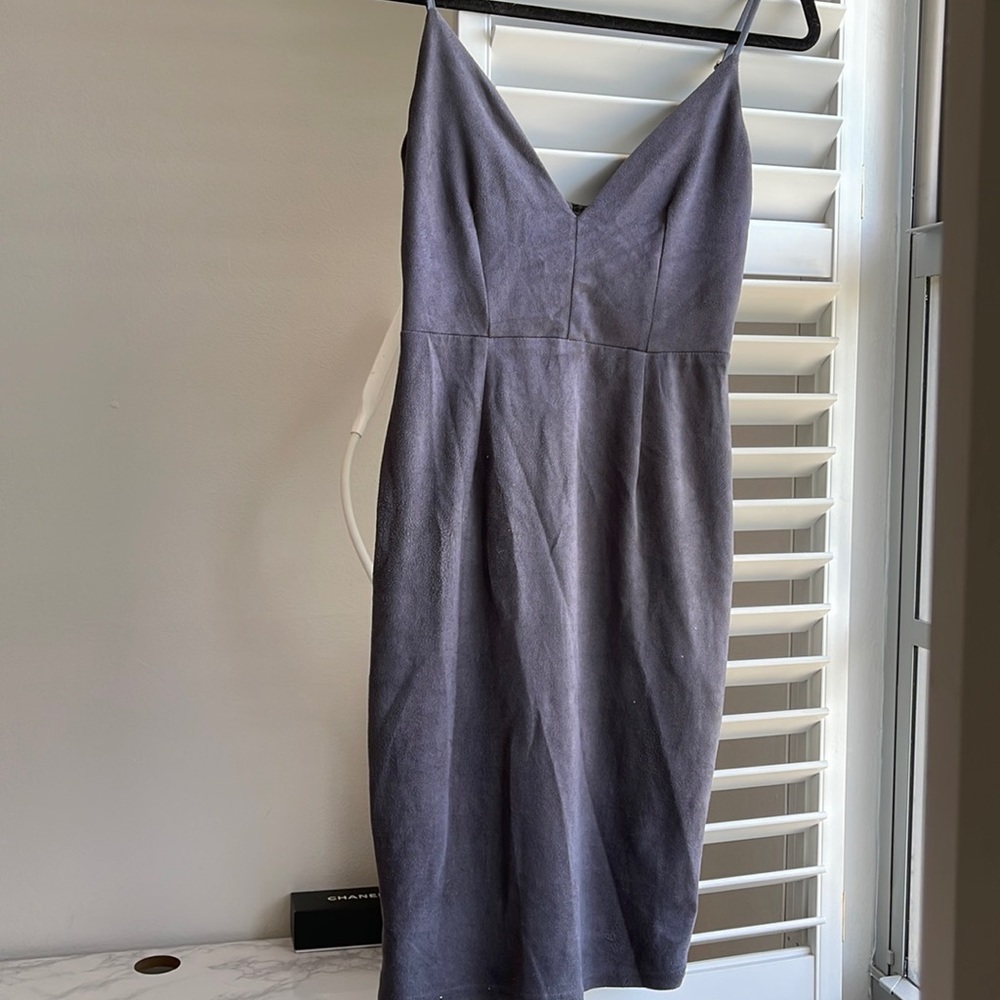 Faux suede dress